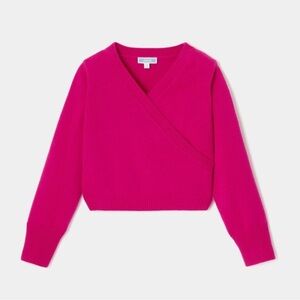 Jacadi Girls Fuchsia Meonore Faux Wrap Sweater size 4A NWT